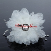 Pure Tulle Lilac Beautiful Imitation Pearls Hair Flower with Rhinestone ACCHP025FOR