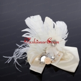 Romantic Red Feather and Satin Hair Flowers ACCHP017FOR