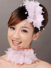 Stylish Organza Pink Imitation Pearls Special Occasion Fascinators TH018FOR