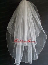 Beading Tulle Two Layers Wedding Veil RR111604FOR