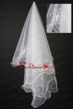 Elegant Organza Appliques Bridal Veil RR111615FOR