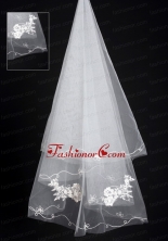 Organza Lace Applique Edge Bridal  Wedding Veil RR111620FOR
