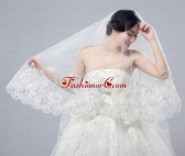 Romantic Lave Edge White Two-Tier Fingertip Bridal Veils ACCWEIL022FOR