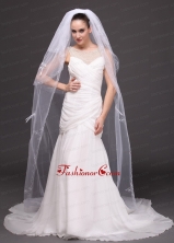 Three Tier Tulle Embroidery Bridal Veil RR091423FOR