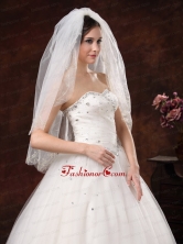 Two Layers Embroidery Tulle Stylish Wedding Veils HM2010-2FOR