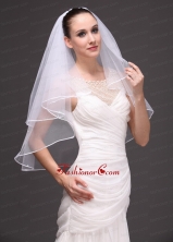 Two Tier Tulle Ribbon Edge Wedding Veil On Sale RR091413FOR