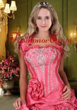Custom Made Watermelon Taffeta with Ruffles Open Front Quinceanera Jacket ACCJA090FOR