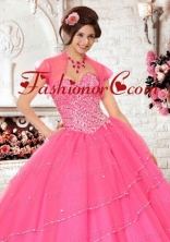 Exclusive Tulle Special Occasion Beading Quinceanera Jacket in Hot Pink ACCJA085FOR
