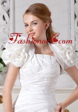 Gorgeous Hand Made Flowers Jacket in White ACCJA019FOR