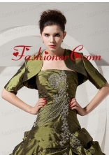 Inexpensive Olive Green Quinceanera Jacket with Short Sleeves ACCJA054FOR