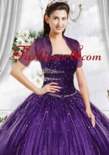 Top Selling High Quality Instock Purple Tulle Quinceanera Jacket ACCJA104FOR