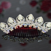 Custom Made Tiara With Beaded and Rhinestones Decorate FAVHP1116011FOR