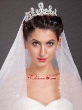 Fashionable Alloy Tiara With Floral Shaped Beading Accents JDZH091FOR
