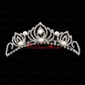 Popular Tiara With Rhinestone and Imitation Pearl Accents ACCTIARA08FOR