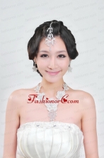 Alloy With Elegant Rhinestone Wedding Jewelry Set Including Necklace And Earrings ACCJSET104FOR