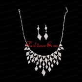 Amazing Rhinestons Alloy Plated Jewelry Set Including Necklace And Earrings ACCNES14FOR