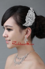 Artistic Alloy Rhinestone Jewelry Set Including Necklace Earring And Crown AC0CJSET007FOR