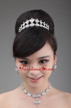 Boeknot Shape Rhinestone Jewelry Set Including Necklace Crown And Earrings ACCJSET008FOR