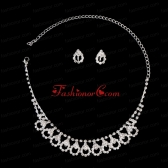 Chic Alloy With Rhinestone Womens Jewelry Set Including Necklace And Earrings ACCNES21FOR