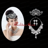 Dignified Rhinestone DreamlikeJewelry Set Including Necklace,Tiara ACCJSET172FOR