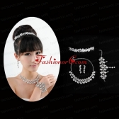 Dreamlike Rhinestones Alloy Necklace And Earrings Jewelry Set ACCJSET193FOR