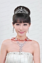 Elegant Alloy With Rhinestone Ladies Necklace and Tiara ACCJSET088FOR