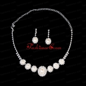 Elegant Pearl With RhinestoneWedding Jewelry Set Including Necklace And Earrings ACCNES16FOR