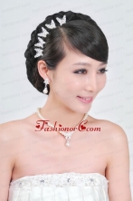 Fashionable Alloy WithPearls Wedding Jewelry Set Including Necklace Earrings And Headpiece ACCJSET118FOR