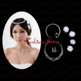 Fashionable Bracelet with Crystal Necklace and Earing Jewelry Set ACCJSET210FOR