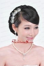 Gorgeous Alloy with Pearls Wedding Jewelry Set Including Necklace Earrings and Tiaras ACCJSET111FOR