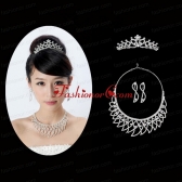 High Quality Rhinestone Bridal Jewelry Set Including Necklace and Tiara ACCJSET173FOR