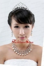 Imitation Pearl Alloy Jewelry Sets Including Necklace and Earings ACCJSET241FOR