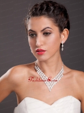 Ivory Imitation Pearl Two Pieces Ladies Necklace and Earrings Jewelry Set JDZH061FOR