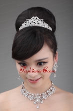 Luxurious Rhinestone and Alloy Dignified Ladies Tiara and Necklace ACCJSET029FOR