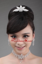 Round shaped Alloy and Rhinestone Dignified Ladies Necklace and Crown ACCJSET031FOR