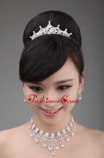 Shimmering Multi Layers Pearl Alloy Tiara and Necklace ACCJSET038FOR
