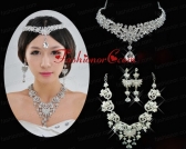 Shining Rhinestones Alloy Necklace And Earrings Jewelry Set ACCJSET225FOR
