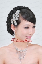Shining Rhinestones Alloy Wedding Jewelry Set Including Necklace And Earrings ACCJSET107FOR