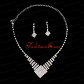 Stunning Crystals Alloy Plated Wedding Jewelry Set Including Necklace And Earrings ACCNES02FOR