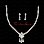 Vintage Style Pearl With Alloy Plated Necklace And Earring Set ACCNES10FOR