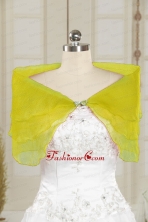 2014 Organza Beading New Style Shawls in Yellow JSA025-5FOR
