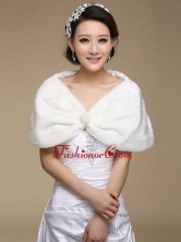 2015 Luxurious Faux Fur Wraps in White ACCWRP042FOR