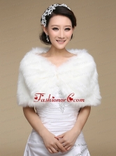 Exquisite Faux Fur White Wraps for 2015 ACCWRP040FOR