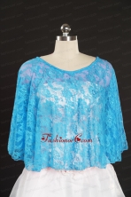 Fashionable Beading Lace Wraps in Aqua Blue JSA005-9FOR