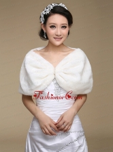 Modern Pearl Front Closure Faux Fur Wraps for 2015 ACCWRP012FOR