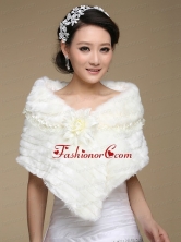 New Style Faux Fur White Wraps for 2015 ACCWRP048FOR