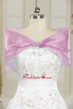 Popular Beading Pink Summer Shawls for Wedding JSA001-8FOR 