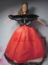 Beautiful Red Party Clothes Fashion Dress For Noble Quinceanera Doll Babidf283for