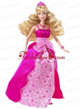 Bowknot Printing And Satin Princess Quinceanera Doll Dress Babidf011for