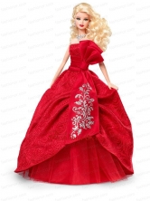 Elegant Red Gown With Embroidery Made To Fit The Quinceanera Doll Babidf035for